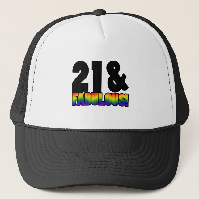 Gorra De Camionero Fabuloso cumpleaños número 21 de los gays (Anverso)