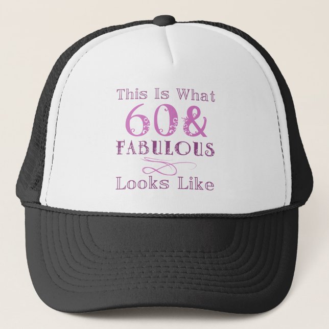 Gorra De Camionero Fabuloso cumpleaños número 60 para ella (Anverso)