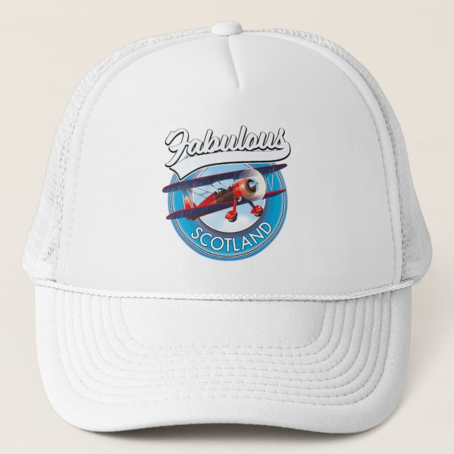 Gorra De Camionero Fabuloso parche de viaje estilo retro de Escocia (Anverso)