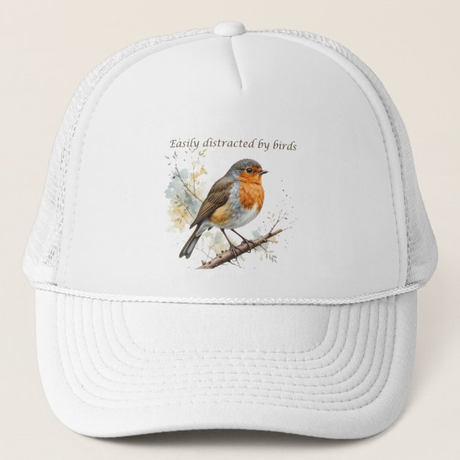 Gorra De Camionero Fácilmente distrado por una cita divertida de Bird (Anverso)