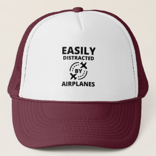 Gorra De Camionero Fácilmente distraído por aviones divertido aviad