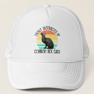 Gorra De Camionero Fácilmente Distraído Por Gatos Cornish Rex