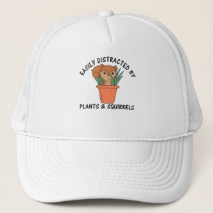 Gorra De Camionero Fácilmente Distraídos Por Plantas Y Ardillas