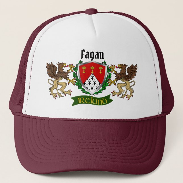 Gorra De Camionero Fagan Irish Shield personalizado (Anverso)