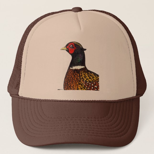 Gorra De Camionero Faisán:  Cabeza de Ringneck (Anverso)