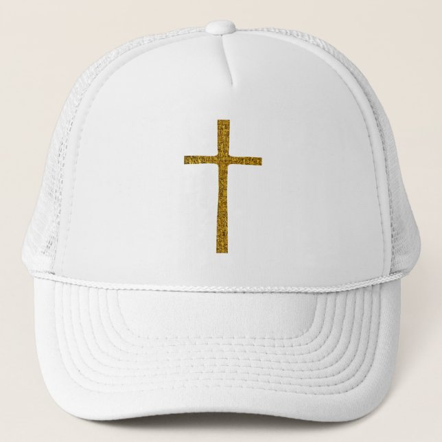 Gorra De Camionero Faith Cross Gold (Anverso)