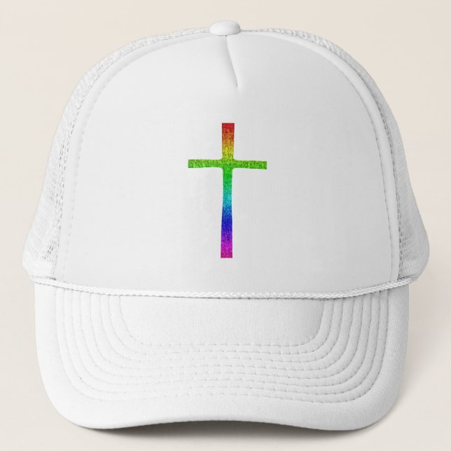 Gorra De Camionero Faith Cross Rainbow (Anverso)
