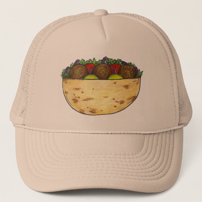 Gorra De Camionero Falafel Pita Sandwich Comida mediterránea (Anverso)