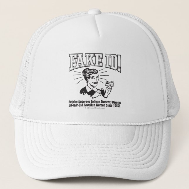 Gorra De Camionero Falso ID: Underage College Hawaiian (Anverso)