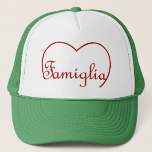 Gorra De Camionero Famiglia Italiana Corazón familiar Rojo