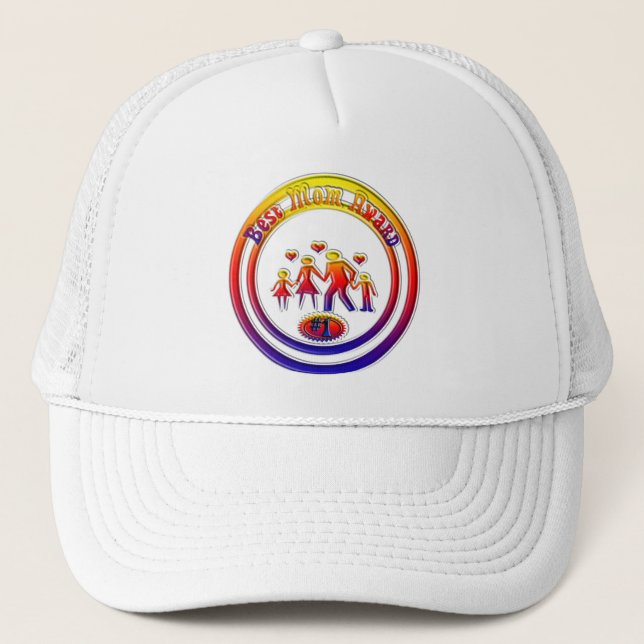 Gorra De Camionero Familia Arcoiris Best Mom Award (Anverso)