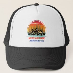 Gorra De Camionero Familia de Camping en Montañas Personalizadas