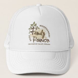 Gorra De Camionero Familia de color de agua Reunión Script Nombre de