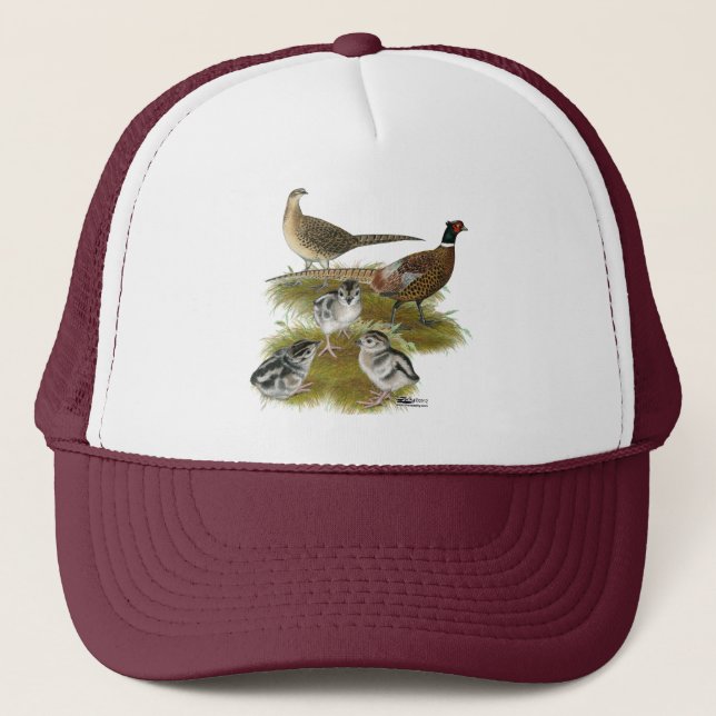 Gorra De Camionero Familia de faisanes de collar (Anverso)