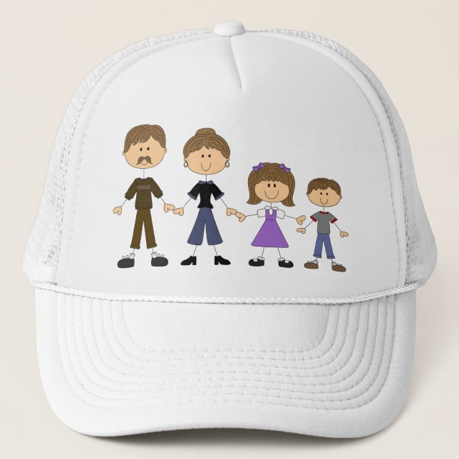 Gorra De Camionero Familia de imágenes de stick (Anverso)