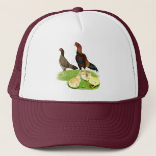 Gorra De Camionero Familia de pollo Aseel Wheaten