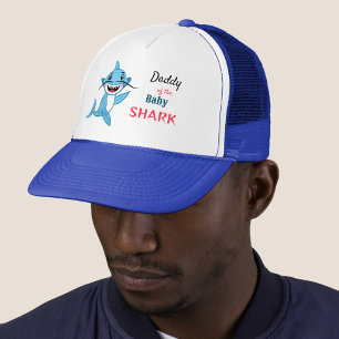 Gorra De Camionero Familia de Tiburón Feliz Papá Tiburón