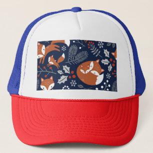 Gorra De Camionero Familia Fox: patrón inmaculado vintage.