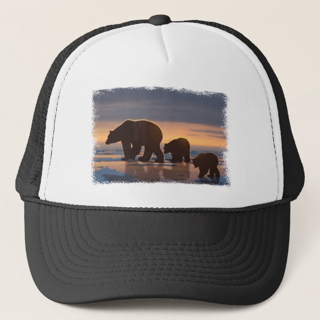 Gorra De Camionero Familia Oso Polar (Anverso)