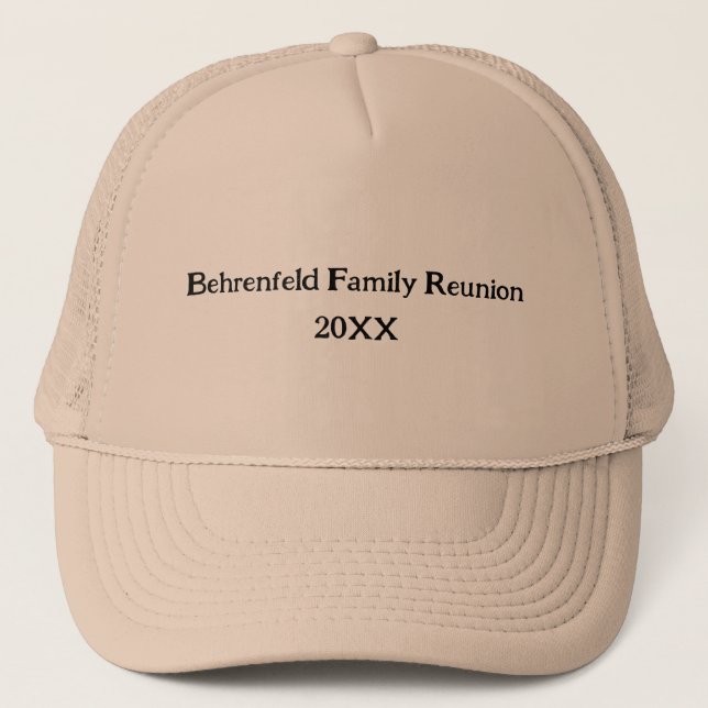 Gorra De Camionero Familia personalizado Reunión de Béisbol (Anverso)