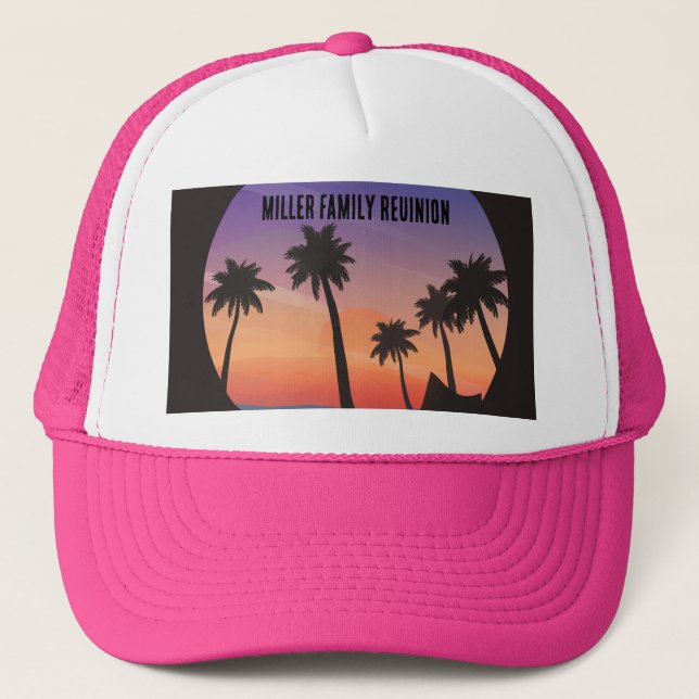 GORRA DE CAMIONERO FAMILIAR REUNION BEACH TRUCKER HAT (Anverso)