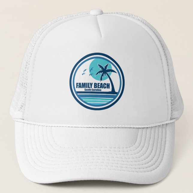 Gorra De Camionero Family Beach South Carolina Palm Tree Birds (Anverso)