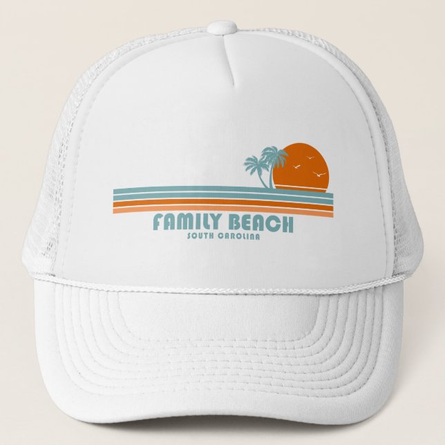 Gorra De Camionero Family Beach South Carolina Sun Palm Trees (Anverso)