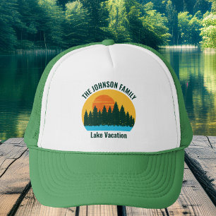 Gorra De Camionero Family Lake Trip Cute Personalizado Sunset