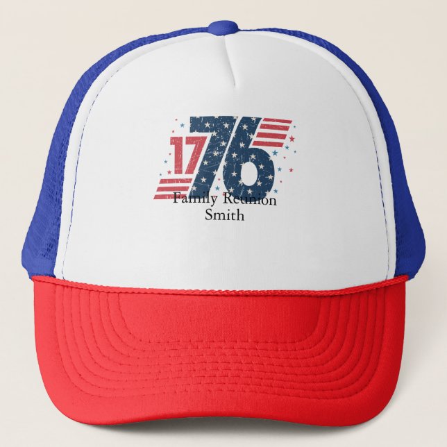 Gorra De Camionero Family Reunion Customizable Patriotic 4th of July (Anverso)