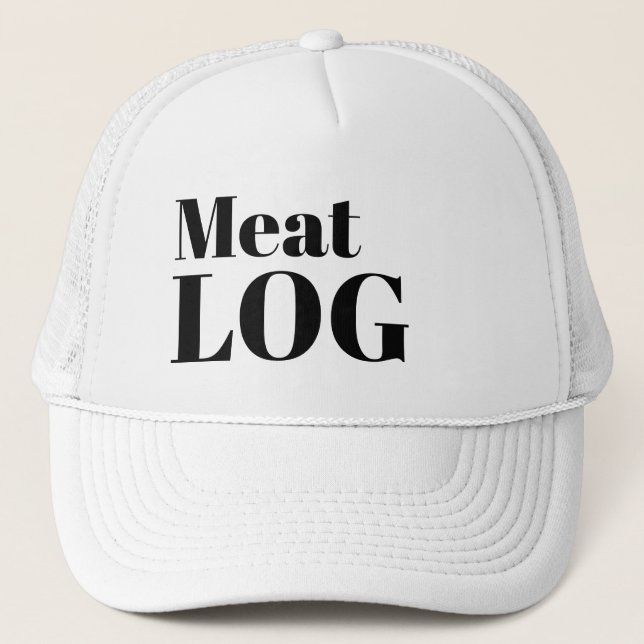 Gorra De Camionero Famoso LOG de CARNE de Béisbol de Novedad (Anverso)