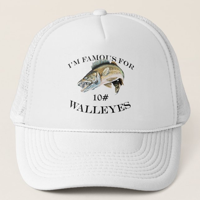 Gorra De Camionero Famoso Para 10 LB Walleyes Personalizado (Anverso)