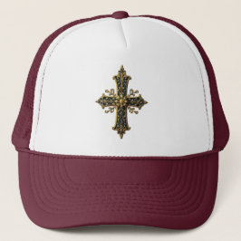 Gorra De Camionero Fancy Gold Cross Trucker Hat