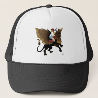 Gorra De Camionero Fantasía de león alado de vaca rojo