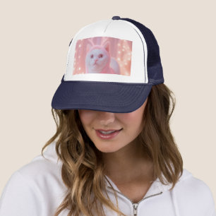 Gorra De Camionero Fantasia Invernal Gatito Reno Brillante Lindo