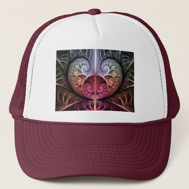 Gorra De Camionero Fantasía irreal abstracta arte fractal (Anverso)