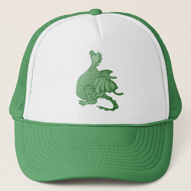 Gorra De Camionero fantasía mítica criatura dragón verde lindo (Anverso)