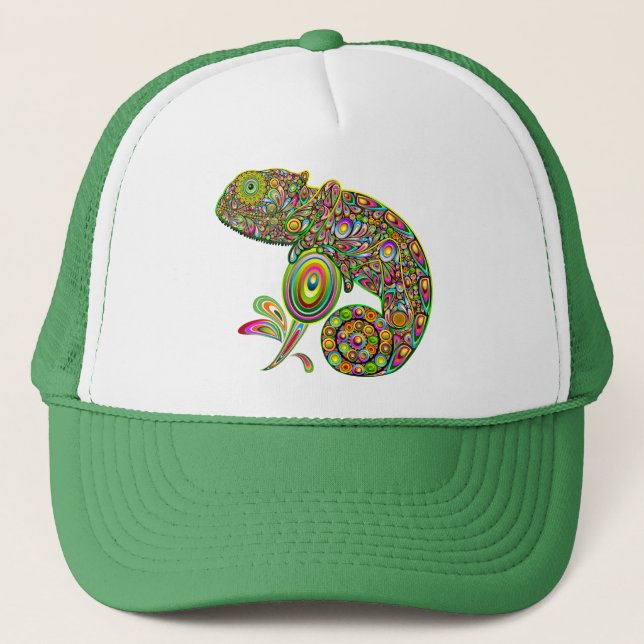 Gorra De Camionero Fantasía psicodélica de Chameleon (Anverso)