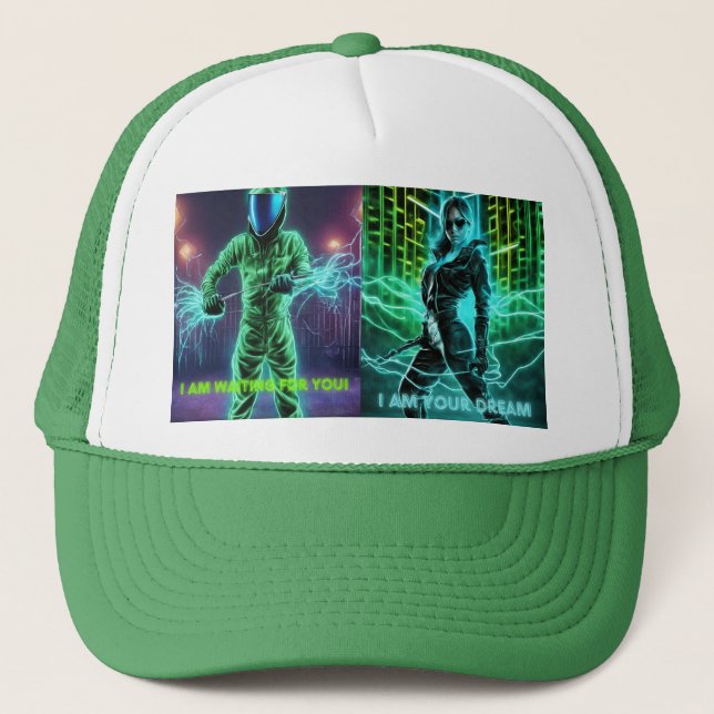 Gorra De Camionero ¡Fantasía y expresión de neón verde! (Anverso)