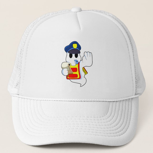 Gorra De Camionero Fantasma como oficial de policía con Silbato (Anverso)