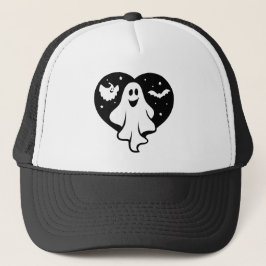 Gorra De Camionero Fantasma De Halloween Con Corazón Y Barba