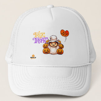 Gorra De Camionero Fantasma lindo con calabazas truco o traten Hallow