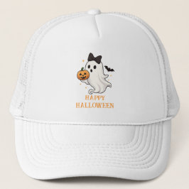 Gorra De Camionero Fantasma suave con barba y calabaza | Halloween