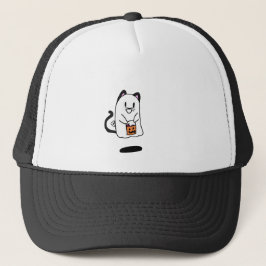 Gorra De Camionero Fantasma vestido como gato para Halloween