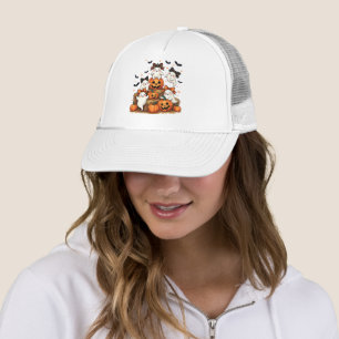 Gorra De Camionero Fantasmas De Halloween En Coquette Bows & Pumpkins