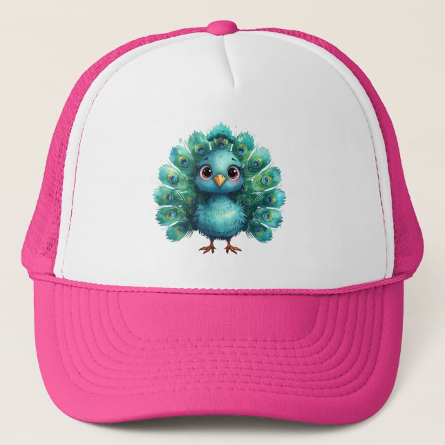Gorra De Camionero Fantástico pavo real azul adorable (Anverso)