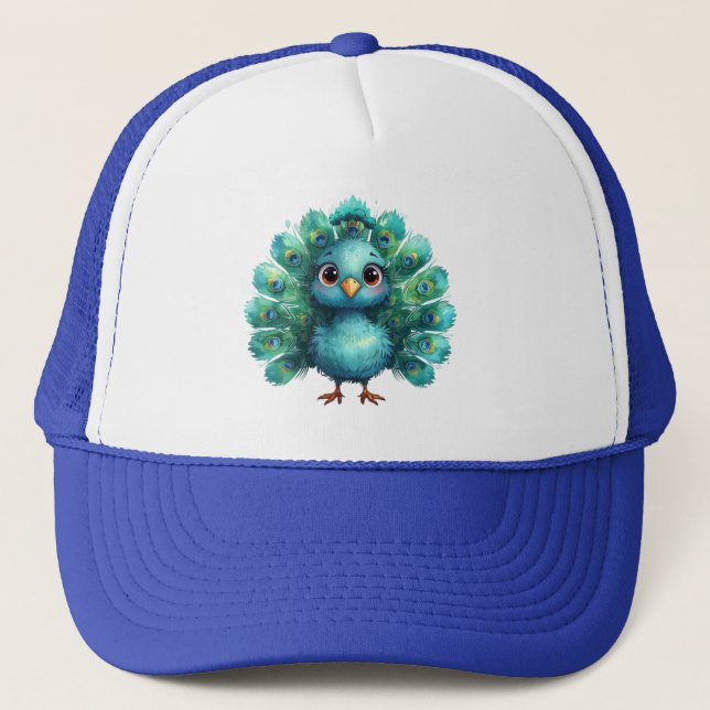 Gorra De Camionero Fantástico pavo real azul caprichoso y lindo (Anverso)