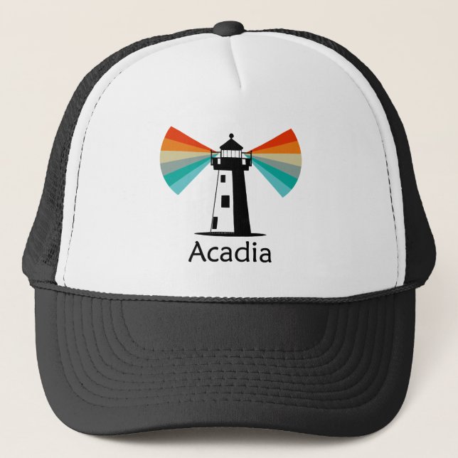 Gorra De Camionero Faro Arcoíris del Parque Nacional Acadia (Anverso)