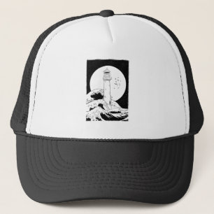 Gorra De Camionero Faro de Bell Rock con luna llena