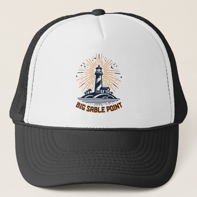 Gorra De Camionero Faro de Big Sable Point al amanecer (Anverso)