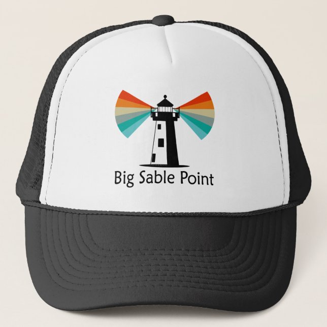Gorra De Camionero Faro de Big Sable Point Rainbow (Anverso)